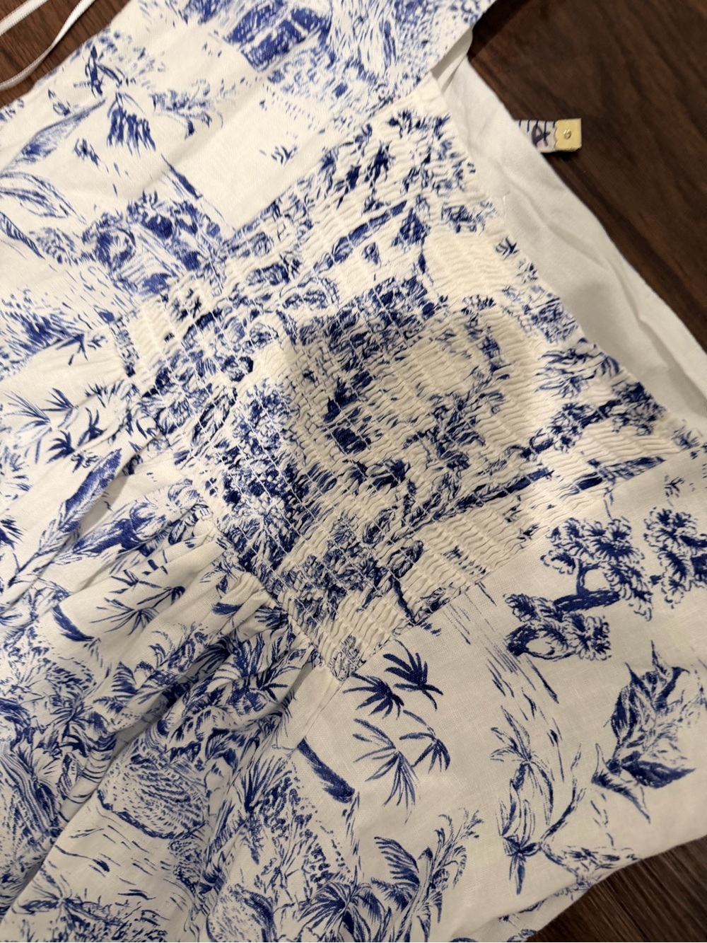 Joie White and Blue Toile Midi Dress - Picture 6 of 9